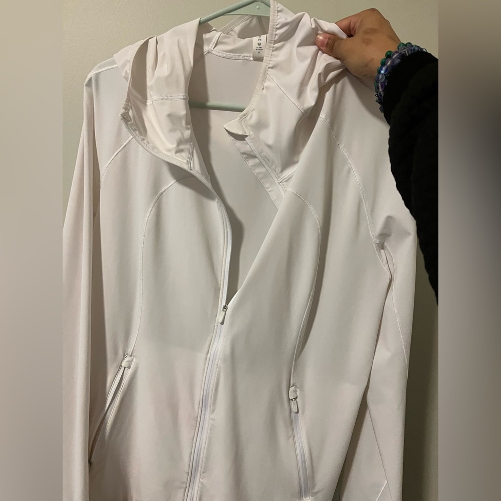 White Lululemon zip up, worn once